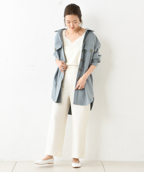 DouDou（ドゥドゥ）の「ウールライクオーバージャケット（その他アウター・レディース・ブラウン/ベージュ/ブルー・FREE）」の4枚目の写真