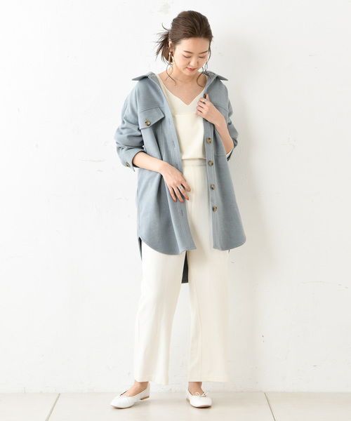 DouDou（ドゥドゥ）の「ウールライクオーバージャケット（その他アウター・レディース・ブラウン/ベージュ/ブルー・FREE）」の5枚目の写真