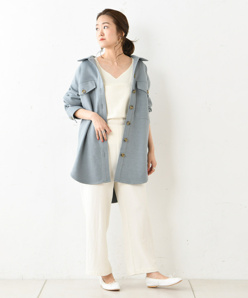 DouDou（ドゥドゥ）の「ウールライクオーバージャケット（その他アウター・レディース・ブラウン/ベージュ/ブルー・FREE）」の7枚目の写真