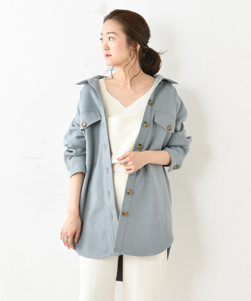 DouDou（ドゥドゥ）の「ウールライクオーバージャケット（その他アウター・レディース・ブラウン/ベージュ/ブルー・FREE）」の10枚目の写真