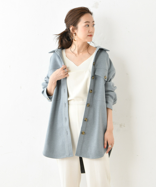 DouDou（ドゥドゥ）の「ウールライクオーバージャケット（その他アウター・レディース・ブラウン/ベージュ/ブルー・FREE）」の11枚目の写真