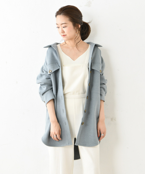 DouDou（ドゥドゥ）の「ウールライクオーバージャケット（その他アウター・レディース・ブラウン/ベージュ/ブルー・FREE）」の14枚目の写真