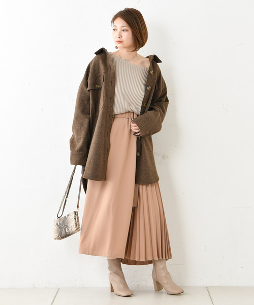 DouDou（ドゥドゥ）の「ウールライクオーバージャケット（その他アウター・レディース・ブラウン/ベージュ/ブルー・FREE）」の17枚目の写真