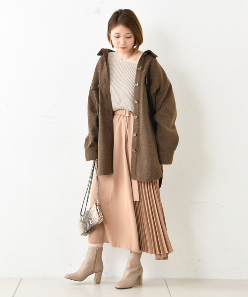 DouDou（ドゥドゥ）の「ウールライクオーバージャケット（その他アウター・レディース・ブラウン/ベージュ/ブルー・FREE）」の20枚目の写真