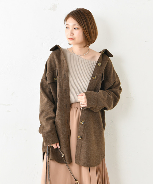 DouDou（ドゥドゥ）の「ウールライクオーバージャケット（その他アウター・レディース・ブラウン/ベージュ/ブルー・FREE）」の21枚目の写真