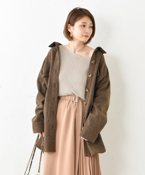 DouDou（ドゥドゥ）の「ウールライクオーバージャケット（その他アウター・レディース・ブラウン/ベージュ/ブルー・FREE）」の22枚目の写真