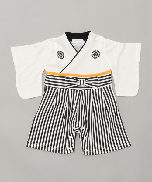 Aenak (アエナック)の「【Aenak/アエナック】羽織はかまロンパース 男の子(ロンパース・キッズ・ホワイト/ブラック/杢グレー・90/80/70/60)」の6枚目の写真