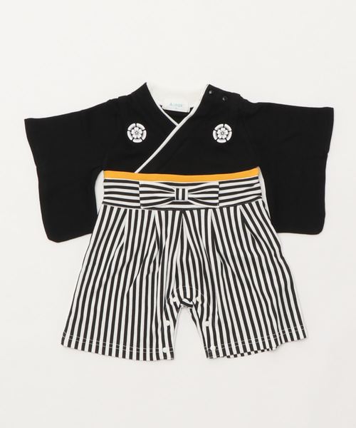 Aenak (アエナック)の「【Aenak/アエナック】羽織はかまロンパース 男の子(ロンパース・キッズ・ホワイト/ブラック/杢グレー・90/80/70/60)」の5枚目の写真