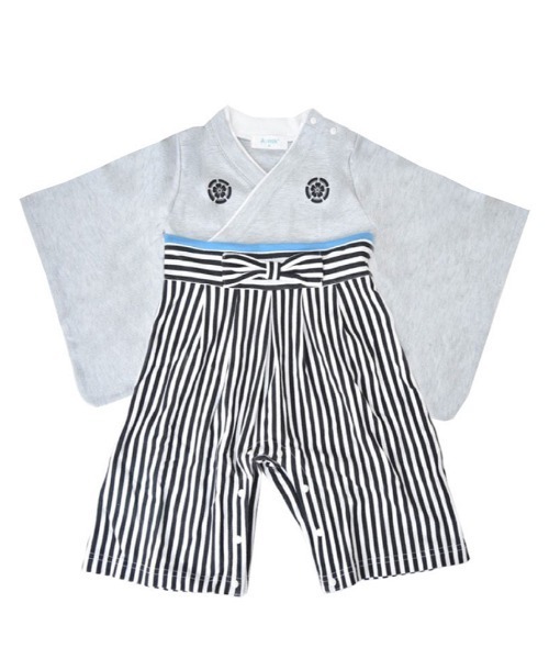 Aenak (アエナック)の「【Aenak/アエナック】羽織はかまロンパース 男の子(ロンパース・キッズ・ホワイト/ブラック/杢グレー・90/80/70/60)」の7枚目の写真