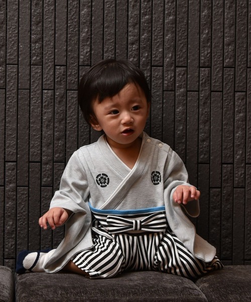 Aenak (アエナック)の「【Aenak/アエナック】羽織はかまロンパース 男の子(ロンパース・キッズ・ホワイト/ブラック/杢グレー・90/80/70/60)」の14枚目の写真