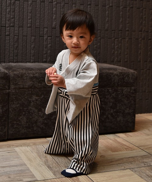 Aenak (アエナック)の「【Aenak/アエナック】羽織はかまロンパース 男の子(ロンパース・キッズ・ホワイト/ブラック/杢グレー・90/80/70/60)」の13枚目の写真