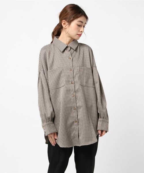 archives（アルシーヴ）の「チェックBIGシャツ（シャツ/ブラウス・レディース・ベージュ/アイボリー/モカ・MEDIUM）」の3枚目の写真