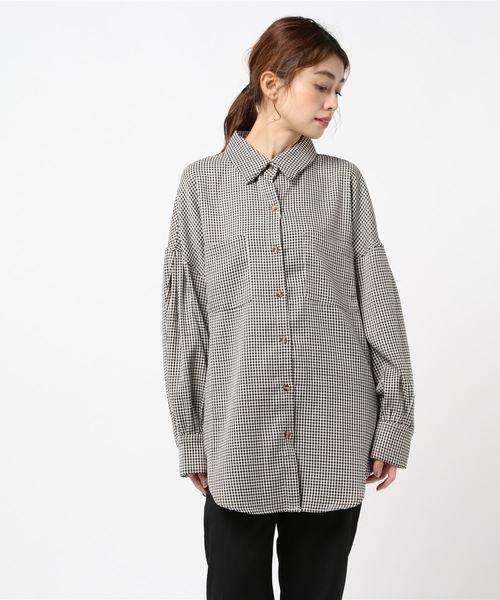 archives（アルシーヴ）の「チェックBIGシャツ（シャツ/ブラウス・レディース・ベージュ/アイボリー/モカ・MEDIUM）」の2枚目の写真