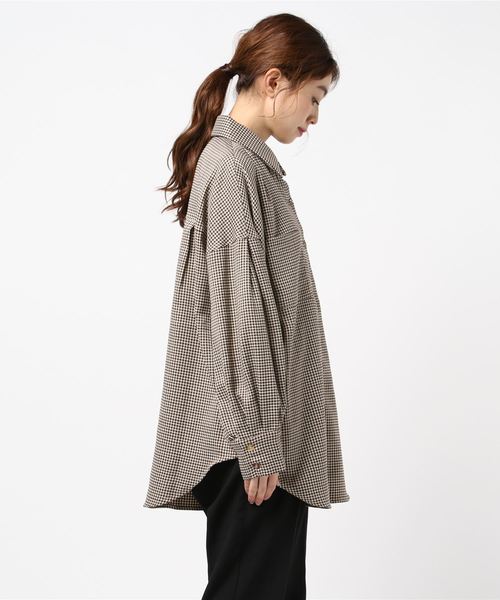 archives（アルシーヴ）の「チェックBIGシャツ（シャツ/ブラウス・レディース・ベージュ/アイボリー/モカ・MEDIUM）」の4枚目の写真