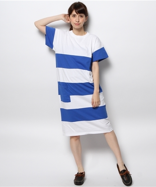 BEAMS BOY（ビームスボーイ）の「les Briqu’a braque /  ビッグボーダードレス（ワンピース・レディース・ホワイト・ONE SIZE）」の8枚目の写真