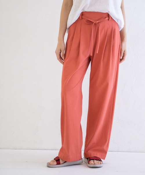 Munich（ミューニック）の「ストレッチトリコット　ワイドパンツ【セットアップ可】（その他パンツ・レディース・ベージュ/ネイビー/ナチュラル/コーラル・S/M/XS）」の15枚目の写真