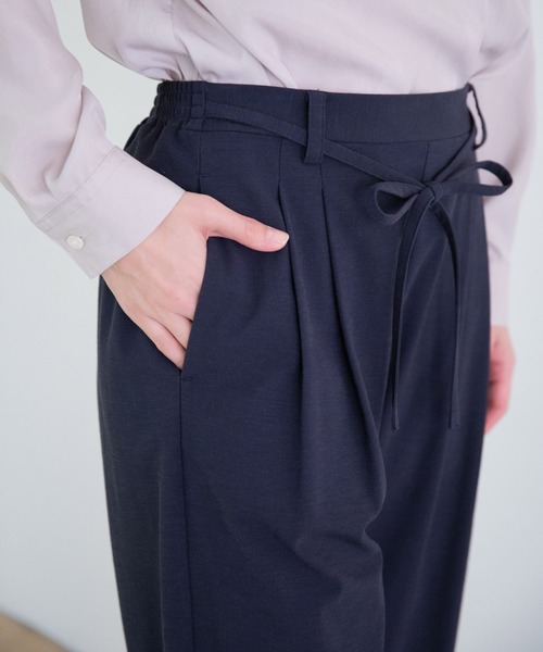 Munich（ミューニック）の「ストレッチトリコット　ワイドパンツ【セットアップ可】（その他パンツ・レディース・ベージュ/ネイビー/ナチュラル/コーラル・S/M/XS）」の21枚目の写真