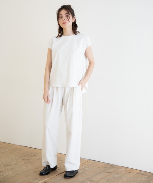 Munich（ミューニック）の「ストレッチトリコット　ワイドパンツ【セットアップ可】（その他パンツ・レディース・ベージュ/ネイビー/ナチュラル/コーラル・S/M/XS）」の12枚目の写真