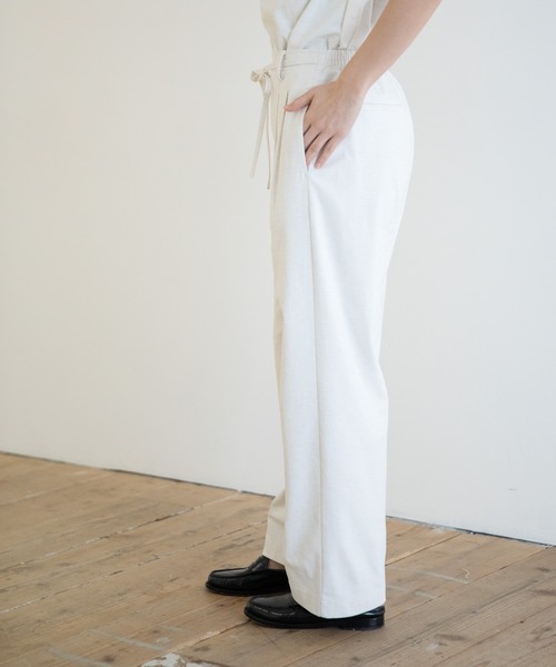 Munich（ミューニック）の「ストレッチトリコット　ワイドパンツ【セットアップ可】（その他パンツ・レディース・ベージュ/ネイビー/ナチュラル/コーラル・S/M/XS）」の17枚目の写真