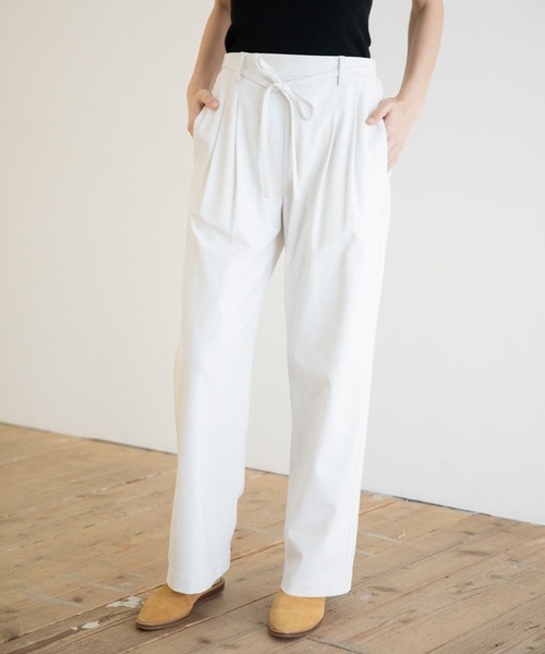 Munich（ミューニック）の「ストレッチトリコット　ワイドパンツ【セットアップ可】（その他パンツ・レディース・ベージュ/ネイビー/ナチュラル/コーラル・S/M/XS）」の13枚目の写真