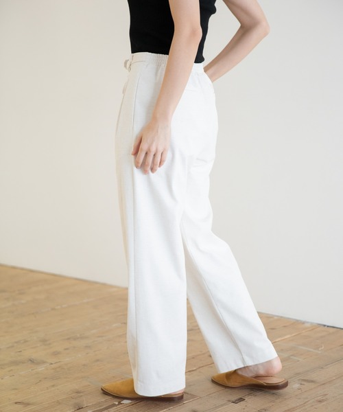 Munich（ミューニック）の「ストレッチトリコット　ワイドパンツ【セットアップ可】（その他パンツ・レディース・ベージュ/ネイビー/ナチュラル/コーラル・S/M/XS）」の8枚目の写真