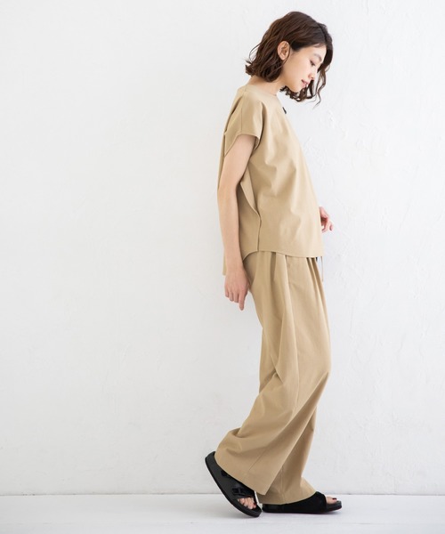 Munich（ミューニック）の「ストレッチトリコット　ワイドパンツ【セットアップ可】（その他パンツ・レディース・ベージュ/ネイビー/ナチュラル/コーラル・S/M/XS）」の9枚目の写真