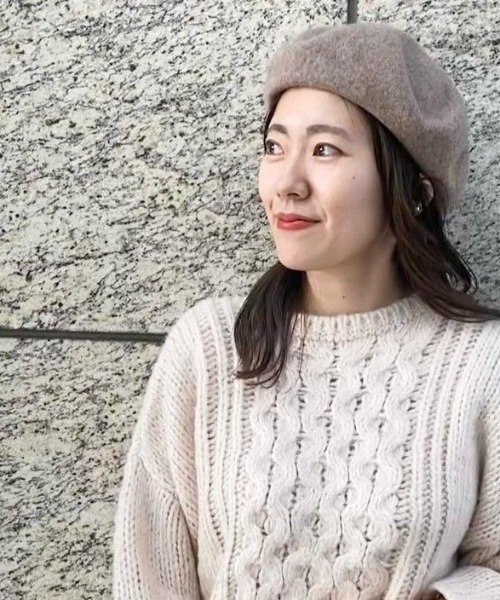 flower(フラワー)の「ベーシックウールベレー(ハンチング/ベレー帽・レディース・ベージュ/グレー/ピンク/ブラック/アイボリー・FREE)」の16枚目の写真