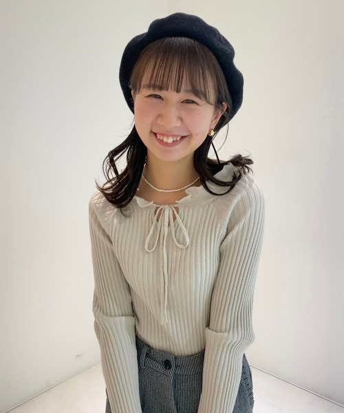 flower(フラワー)の「ベーシックウールベレー(ハンチング/ベレー帽・レディース・ベージュ/グレー/ピンク/ブラック/アイボリー・FREE)」の18枚目の写真