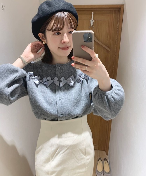 flower(フラワー)の「ベーシックウールベレー(ハンチング/ベレー帽・レディース・ベージュ/グレー/ピンク/ブラック/アイボリー・FREE)」の17枚目の写真