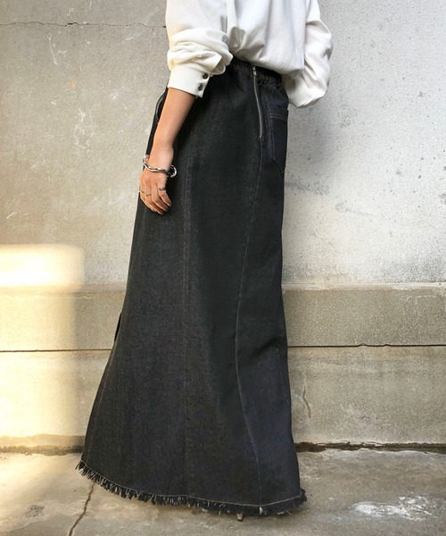 &g'aime（アンジェム）の「【&g'aime】サイドスリットデニムスカート（デニムスカート・レディース・ブラック/ブルー・FREE）」の14枚目の写真
