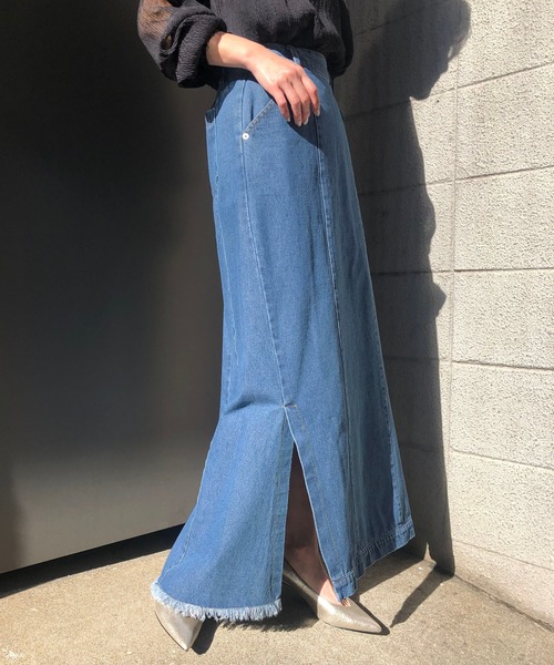 &g'aime（アンジェム）の「【&g'aime】サイドスリットデニムスカート（デニムスカート・レディース・ブラック/ブルー・FREE）」の13枚目の写真