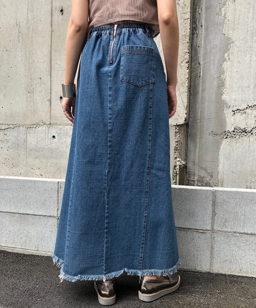 &g'aime（アンジェム）の「【&g'aime】サイドスリットデニムスカート（デニムスカート・レディース・ブラック/ブルー・FREE）」の19枚目の写真
