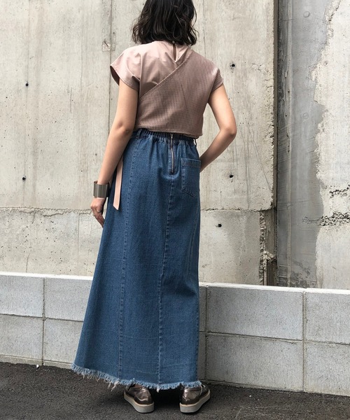 &g'aime（アンジェム）の「【&g'aime】サイドスリットデニムスカート（デニムスカート・レディース・ブラック/ブルー・FREE）」の18枚目の写真