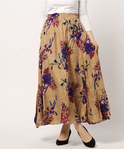 チャイハネ（チャイハネ）の「【チャイハネ】フラワードット柄ロングスカート（スカート・レディース・ホワイト/ブラック/ベージュ・FREE）」の14枚目の写真