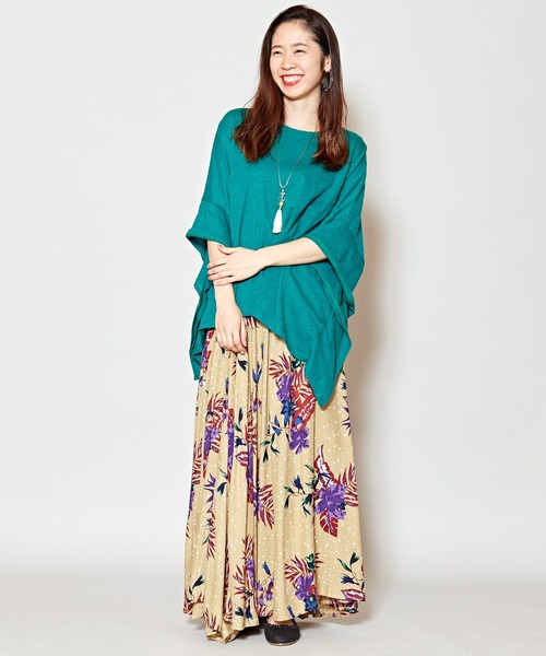 チャイハネ（チャイハネ）の「【チャイハネ】フラワードット柄ロングスカート（スカート・レディース・ホワイト/ブラック/ベージュ・FREE）」の15枚目の写真