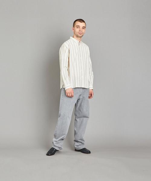 Steven Alan（スティーブンアラン）の「＜Steven Alan＞ HI/TWIST STRIPE BOX SINGLE NEEDLE SHIRT-BOLD/シャツ（シャツ/ブラウス・メンズ・ナチュラル/ベージュ・LARGE/X-LARGE/MEDIUM/SMALL）」の4枚目の写真