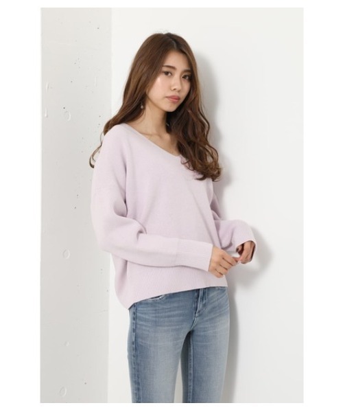 rienda（リエンダ）の「Vネックルーズニットトップス（ニット  