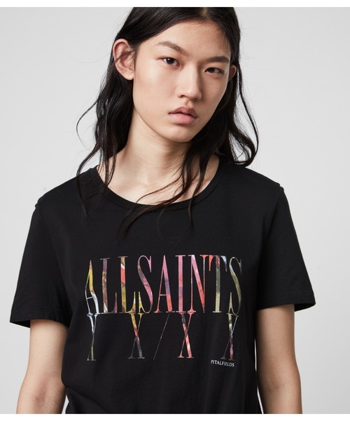 ALLSAINTS（オールセインツ）の「EXPRESS WILMA TEE | エクスプレス ウィルマ Tシャツ（Tシャツ/カットソー・レディース・ブラック・SMALL/MEDIUM/LARGE）」の2枚目の写真