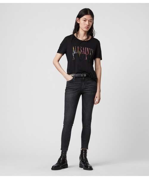 ALLSAINTS（オールセインツ）の「EXPRESS WILMA TEE | エクスプレス ウィルマ Tシャツ（Tシャツ/カットソー・レディース・ブラック・SMALL/MEDIUM/LARGE）」の3枚目の写真