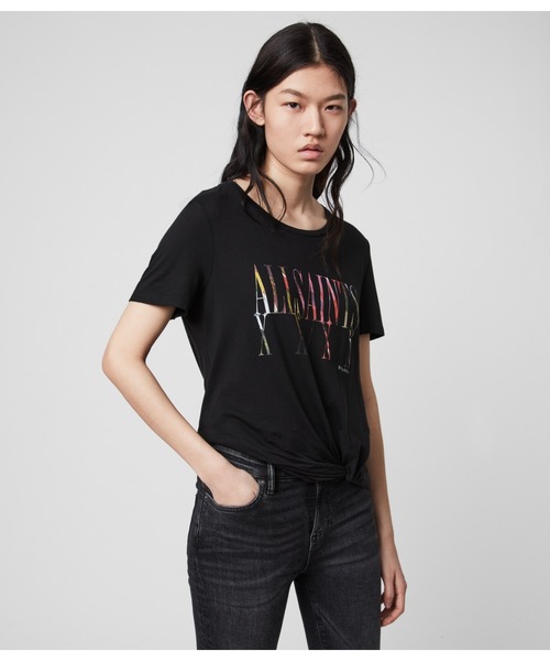 ALLSAINTS（オールセインツ）の「EXPRESS WILMA TEE | エクスプレス ウィルマ Tシャツ（Tシャツ/カットソー・レディース・ブラック・SMALL/MEDIUM/LARGE）」の4枚目の写真