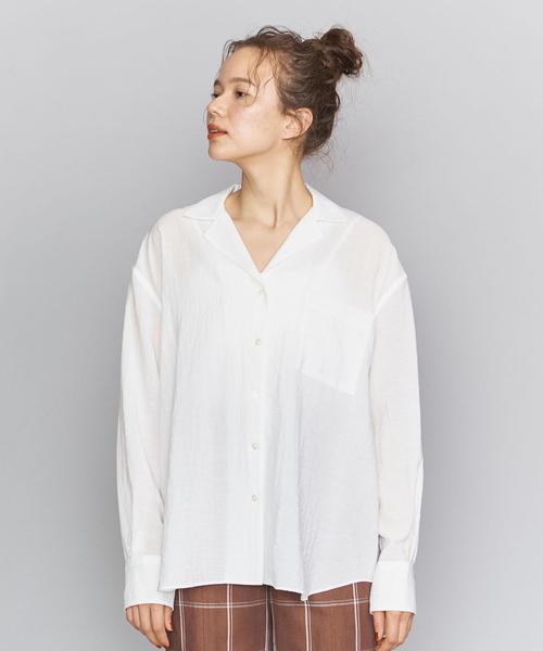 BEAUTY&YOUTH UNITED ARROWS（ビューティーアンドユースユナイテッドアローズ）の「BY ワッシャーオープンカラーシャツо（シャツ/ブラウス・レディース・ホワイト/ライトピンク・FREE）」の19枚目の写真