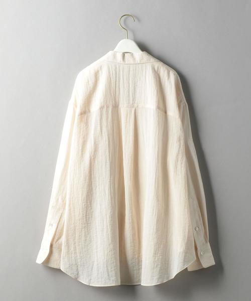 BEAUTY&YOUTH UNITED ARROWS（ビューティーアンドユースユナイテッドアローズ）の「BY ワッシャーオープンカラーシャツо（シャツ/ブラウス・レディース・ホワイト/ライトピンク・FREE）」の4枚目の写真