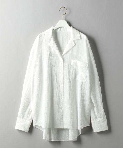 BEAUTY&YOUTH UNITED ARROWS（ビューティーアンドユースユナイテッドアローズ）の「BY ワッシャーオープンカラーシャツо（シャツ/ブラウス・レディース・ホワイト/ライトピンク・FREE）」の6枚目の写真