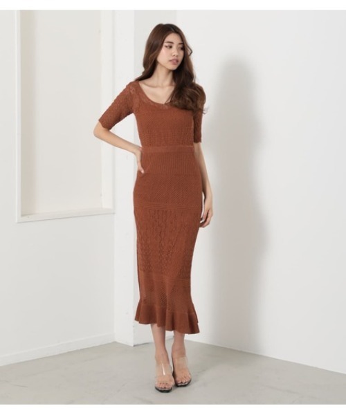 rienda(リエンダ)の「クロッシェニットワンピース(ワンピース rienda(リエンダ)の「クロッシェニットワンピース(ワンピース