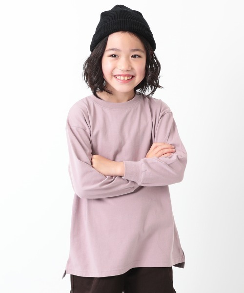 devirock(デビロック)の「ロング丈長袖Tシャツ(Tシャツ/カットソー・キッズ・グリーン系その他/ダークオリーブ/ホワイト/パープル系その他/ブラック/ダークベージュ・160cm/150cm/100cm/140cm/120cm/110cm/130cm)」の6枚目の写真