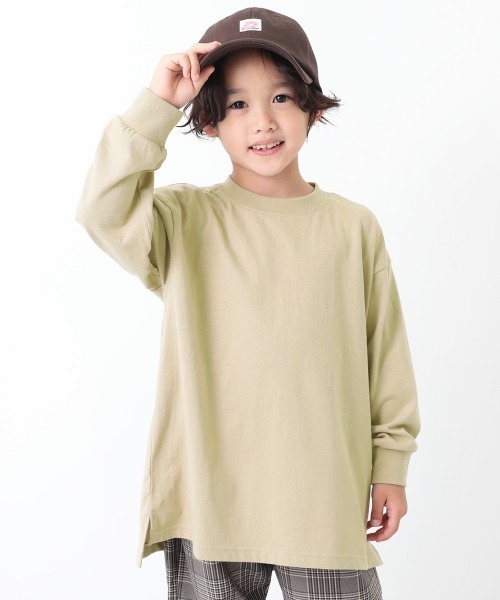 devirock(デビロック)の「ロング丈長袖Tシャツ(Tシャツ/カットソー・キッズ・グリーン系その他/ダークオリーブ/ホワイト/パープル系その他/ブラック/ダークベージュ・160cm/150cm/100cm/140cm/120cm/110cm/130cm)」の5枚目の写真