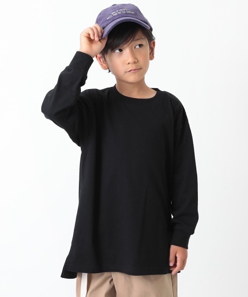 devirock(デビロック)の「ロング丈長袖Tシャツ(Tシャツ/カットソー・キッズ・グリーン系その他/ダークオリーブ/ホワイト/パープル系その他/ブラック/ダークベージュ・160cm/150cm/100cm/140cm/120cm/110cm/130cm)」の4枚目の写真
