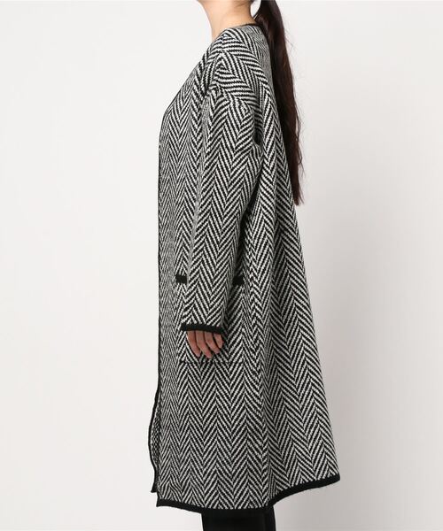 coca（coca）（コカ）の「ヘリンボーン柄トッパーカーディガン（カーディガン/ボレロ・レディース・ブラック・ONE SIZE/L/M）」の2枚目の写真