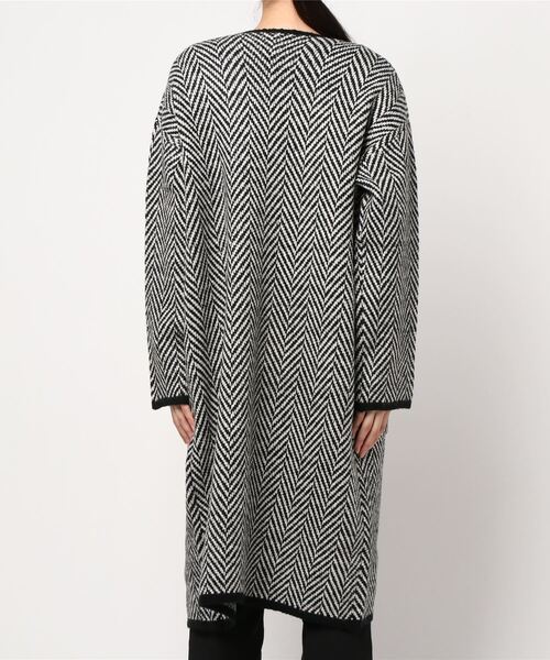 coca（coca）（コカ）の「ヘリンボーン柄トッパーカーディガン（カーディガン/ボレロ・レディース・ブラック・ONE SIZE/L/M）」の3枚目の写真