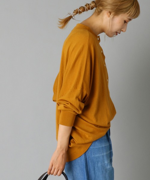 PUAL CE CIN（ピュアルセシン）の「【WEB限定】イタリア糸強撚カーディガンモックネックカラー（カーディガン/ボレロ・レディース・チャコールグレー/ブラック/レッド/グリーン/マスタード/キャメル・FREE）」の5枚目の写真